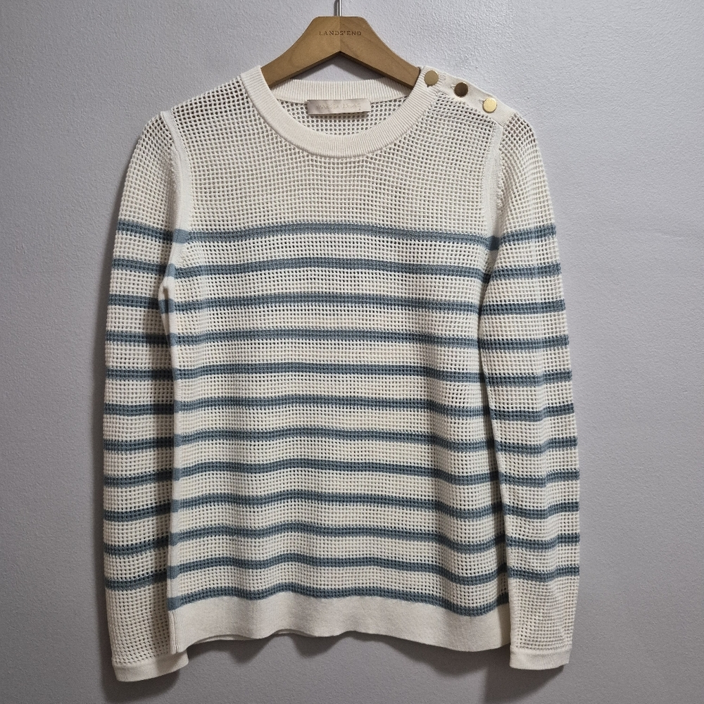 Vanessa Bruno Striped Natuical Open Knit Sweater Meadium Size Medium